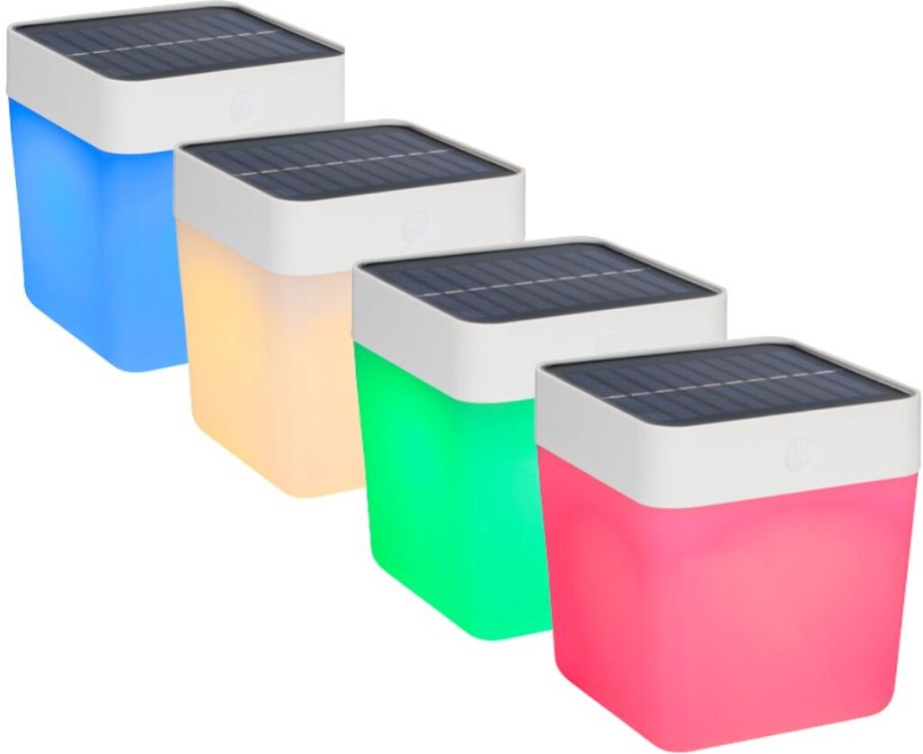 Grundig Solar Lamp Tuinverlichting Op Zonne Energie Wit/Oranje/Blauw/Groen Licht Tot 8 Uur Licht