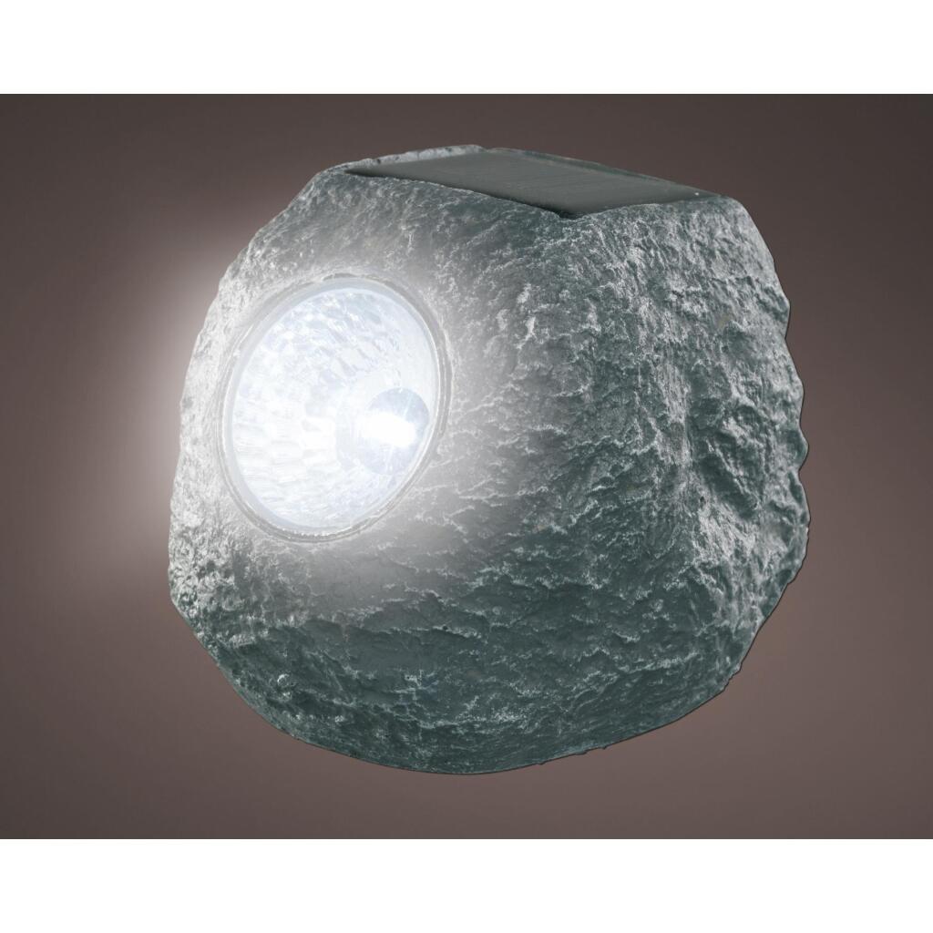 Overige Merken Solarlamp Steen Grijs/Polyresin