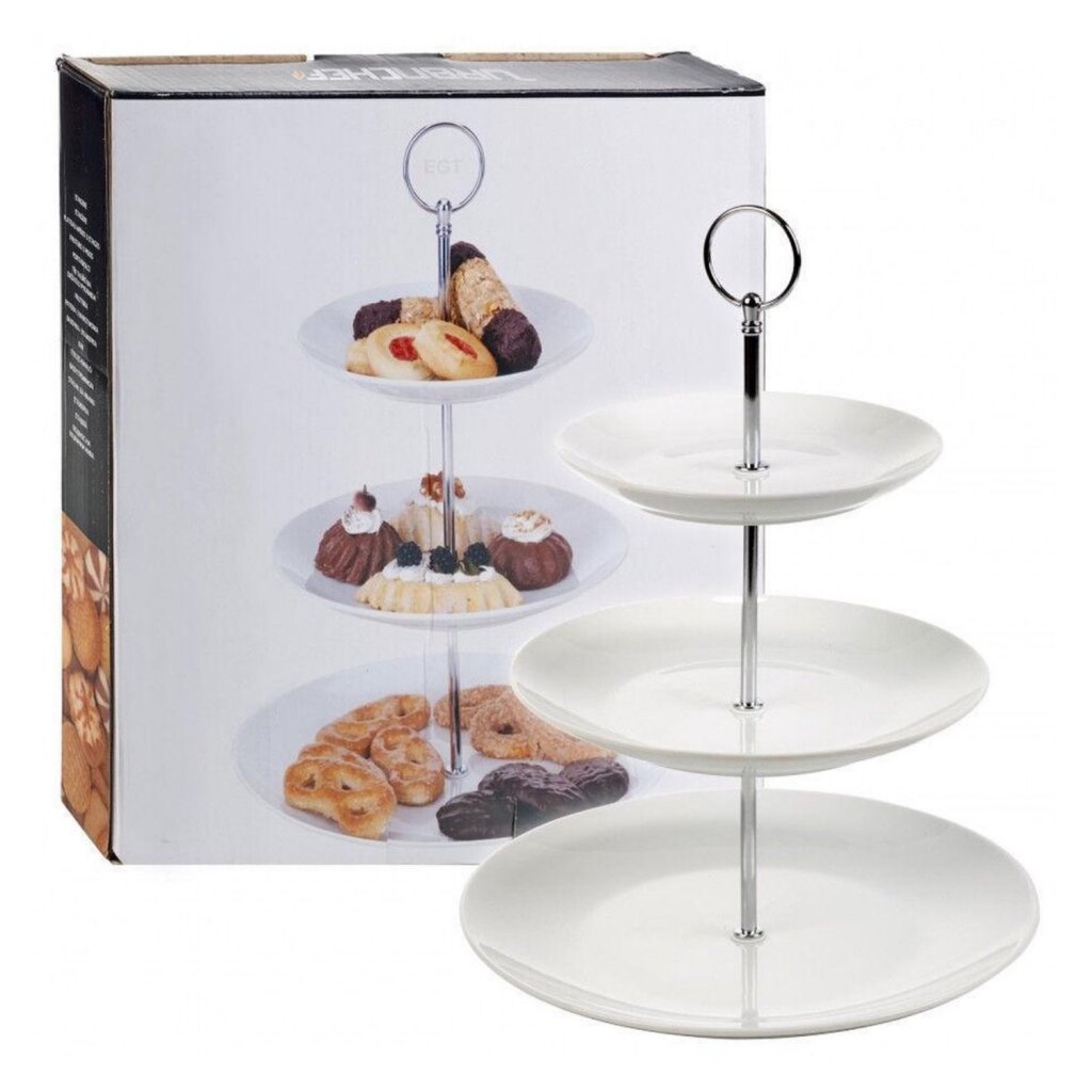 Excellent Houseware Exccellent Houseware Etagere Porselein 3Laags 36Cm Hoog