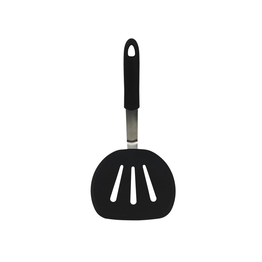 Overige Merken Spatel 30 Cm Rvs/Siliconen/Zwart