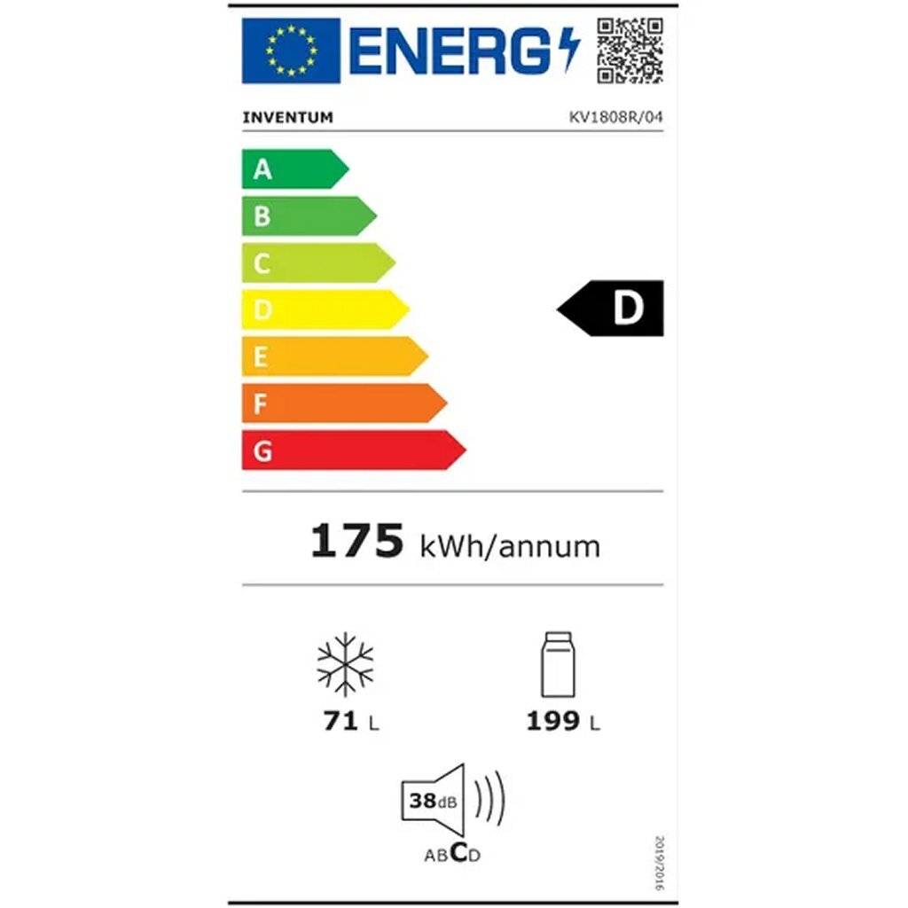 Inventum Kv1808R Koel-Vriescombinatie 199+71L Rvs