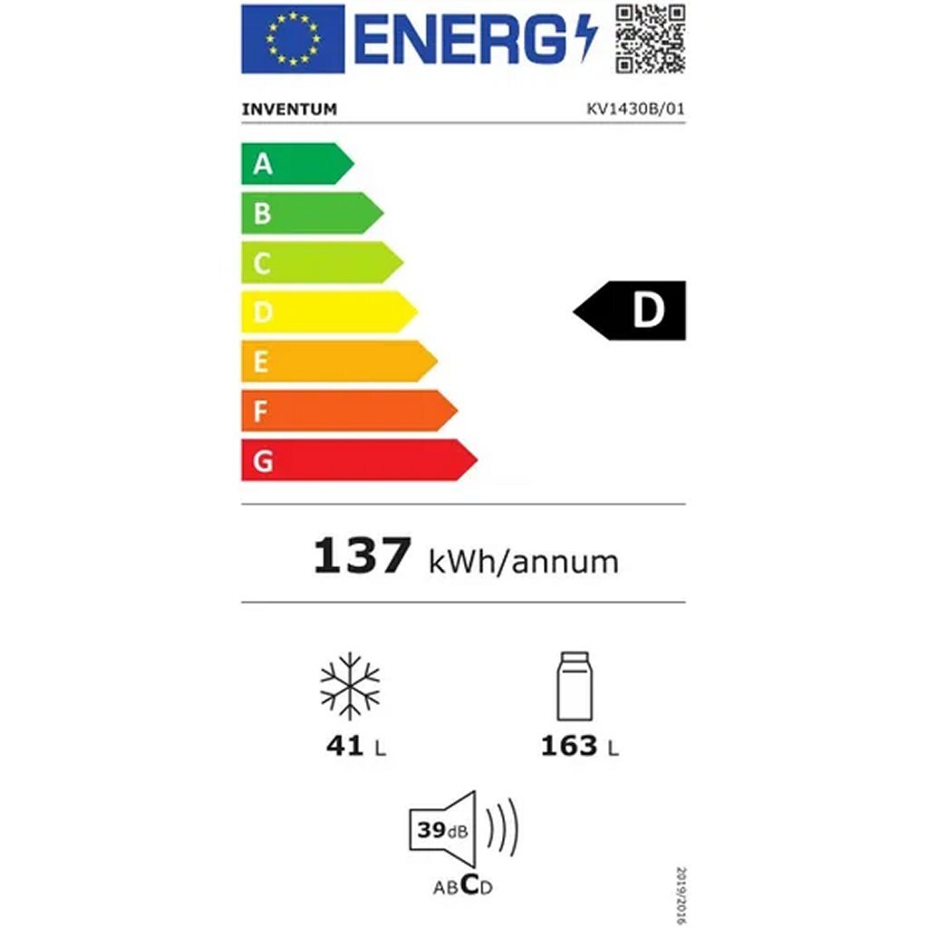 Inventum Kv1430B Koel-Vriescombinatie 163+41L Zwart