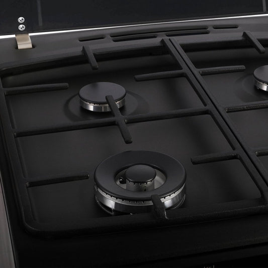 Inventum Vfg6034Wgzwa Vrijstaand Gasfornuis + Elektrische Hetelucht Oven Zwart