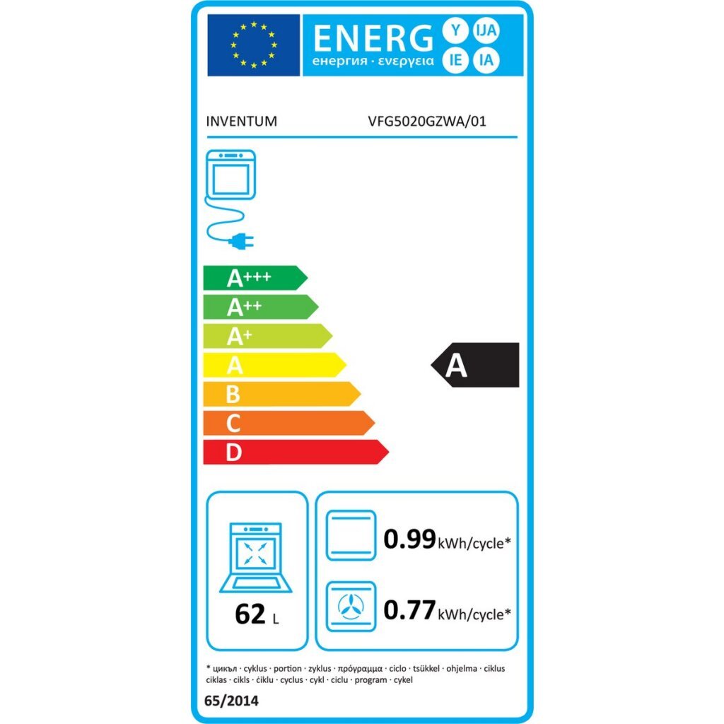 Inventum Vfg5020Gzwa Vrijstaand Gasfornuis + Elektrische Hetelucht Oven Zwart