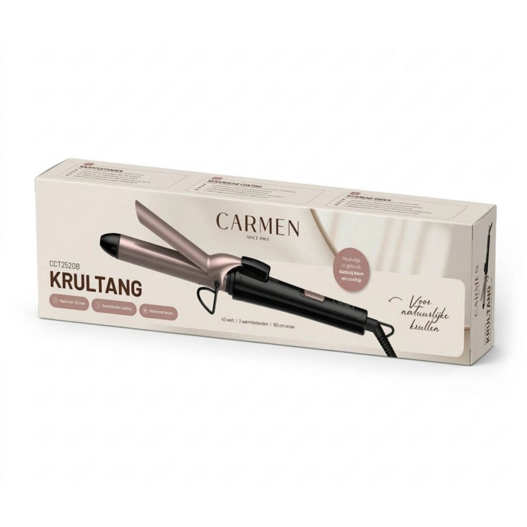 Carmen Cct2520B Krultang 25 Mm Zwart/Campagne