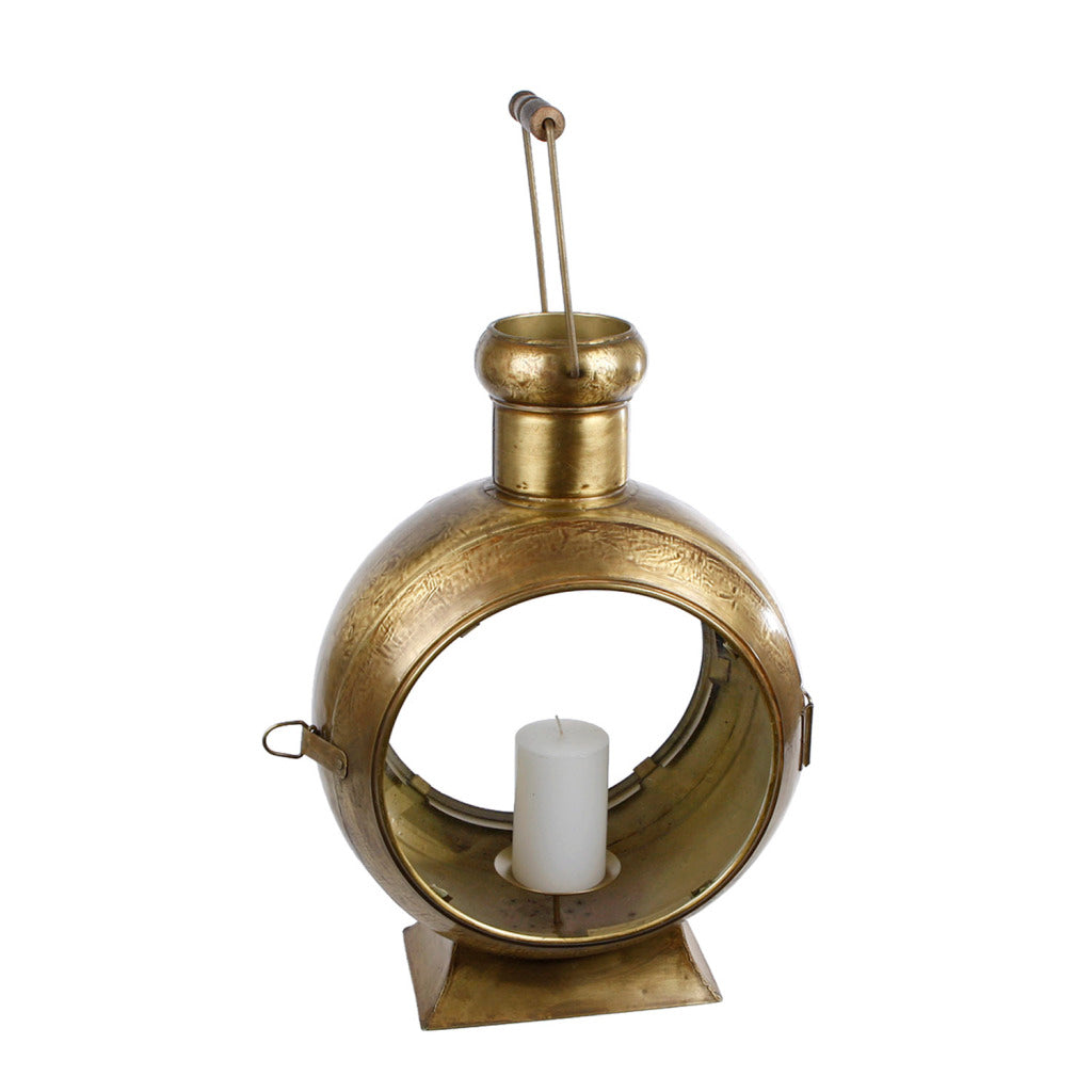 Overige Merken Antieke Lantaarn Berend 33X23X46 Cm Goud/Glas/Metaal