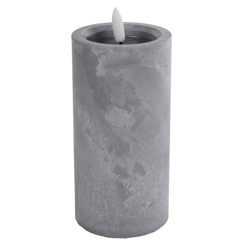Overige Merken Led Kaars Ivar 7.5X15 Cm Beton Grijs