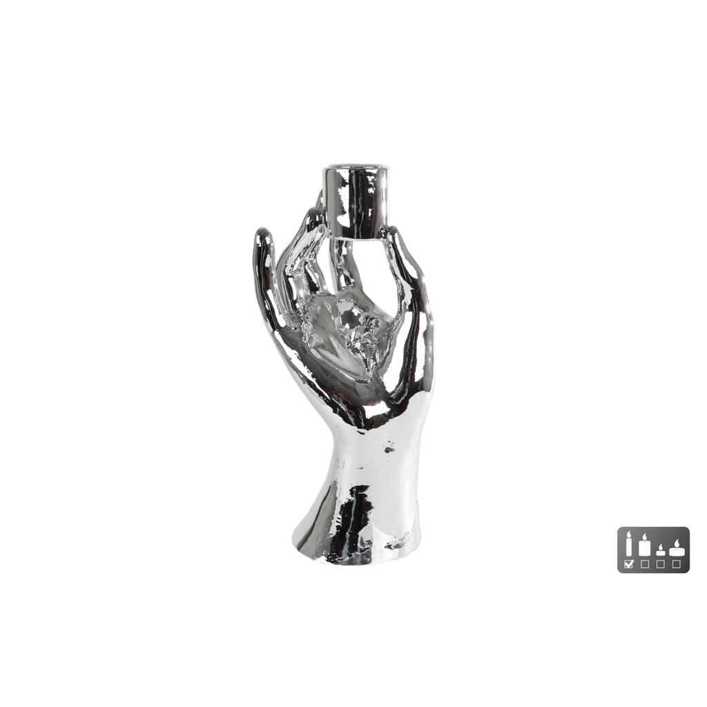 Overige Merken Kandelaar Hand 10X8X21 Cm Zilver
