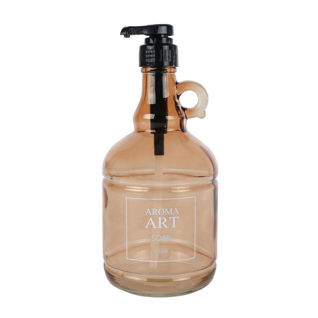 Overige Merken Aroma Art Glazen Zeeppomp 1500 Ml 12X12X24 Cm Bruin/Transparant