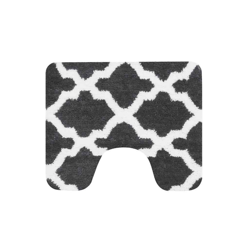 Dutch House Toulon Toiletmat 60X50 Cm Antraciet/Wit