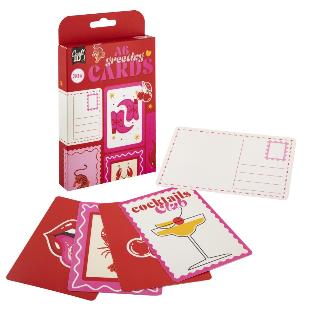 Craft Id A6 Wenskaarten 30 Stuks Rood