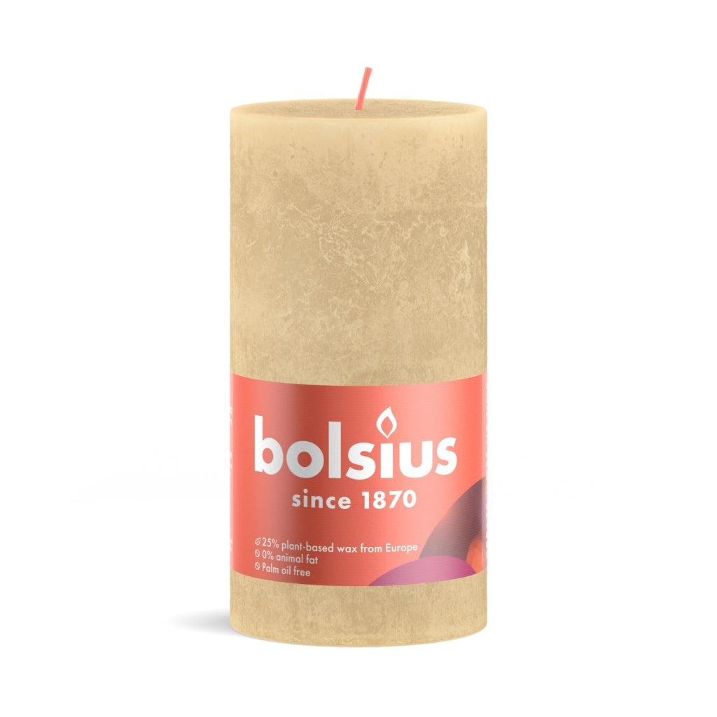 Bolsius Stompkaars Rustiek 13X6,8 Cm Oat Beige