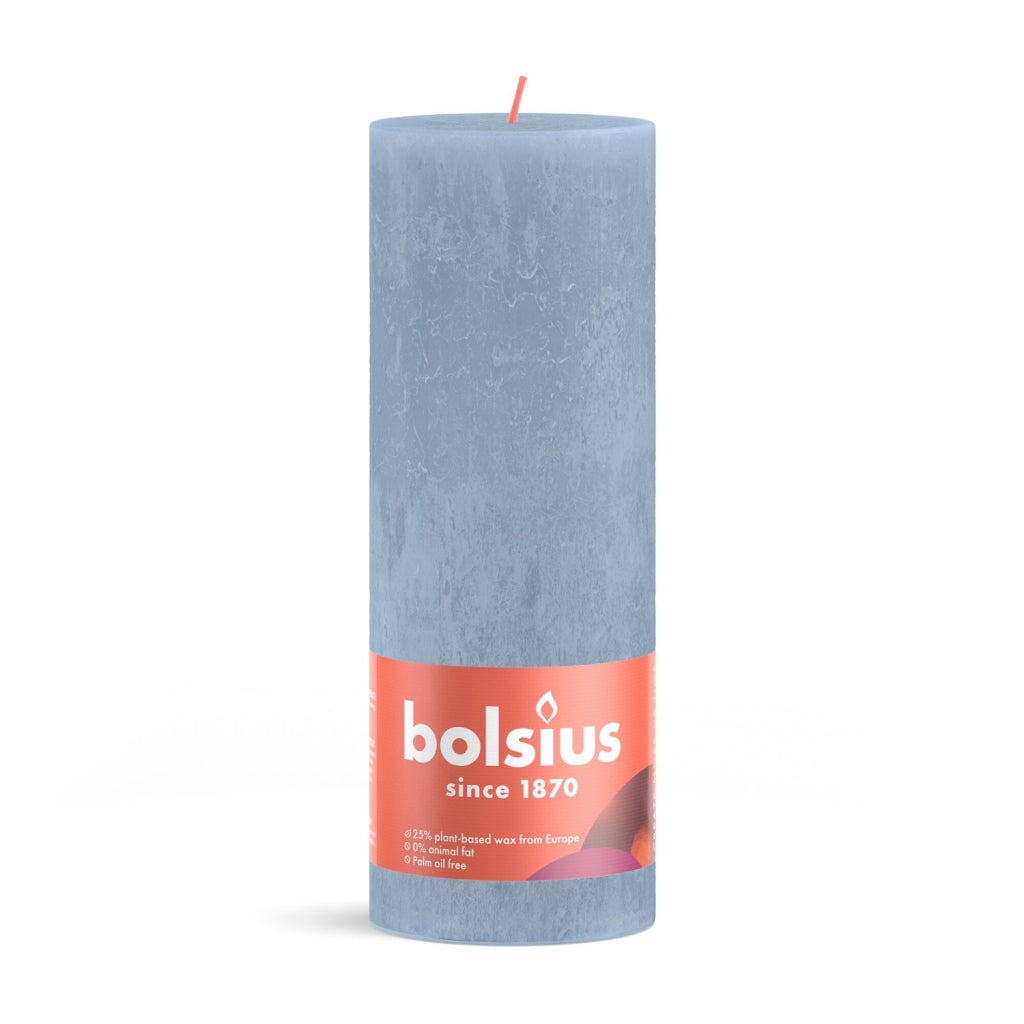 Bolsius Rustieke Stompkaars 19X6,8 Cm Sky Blue