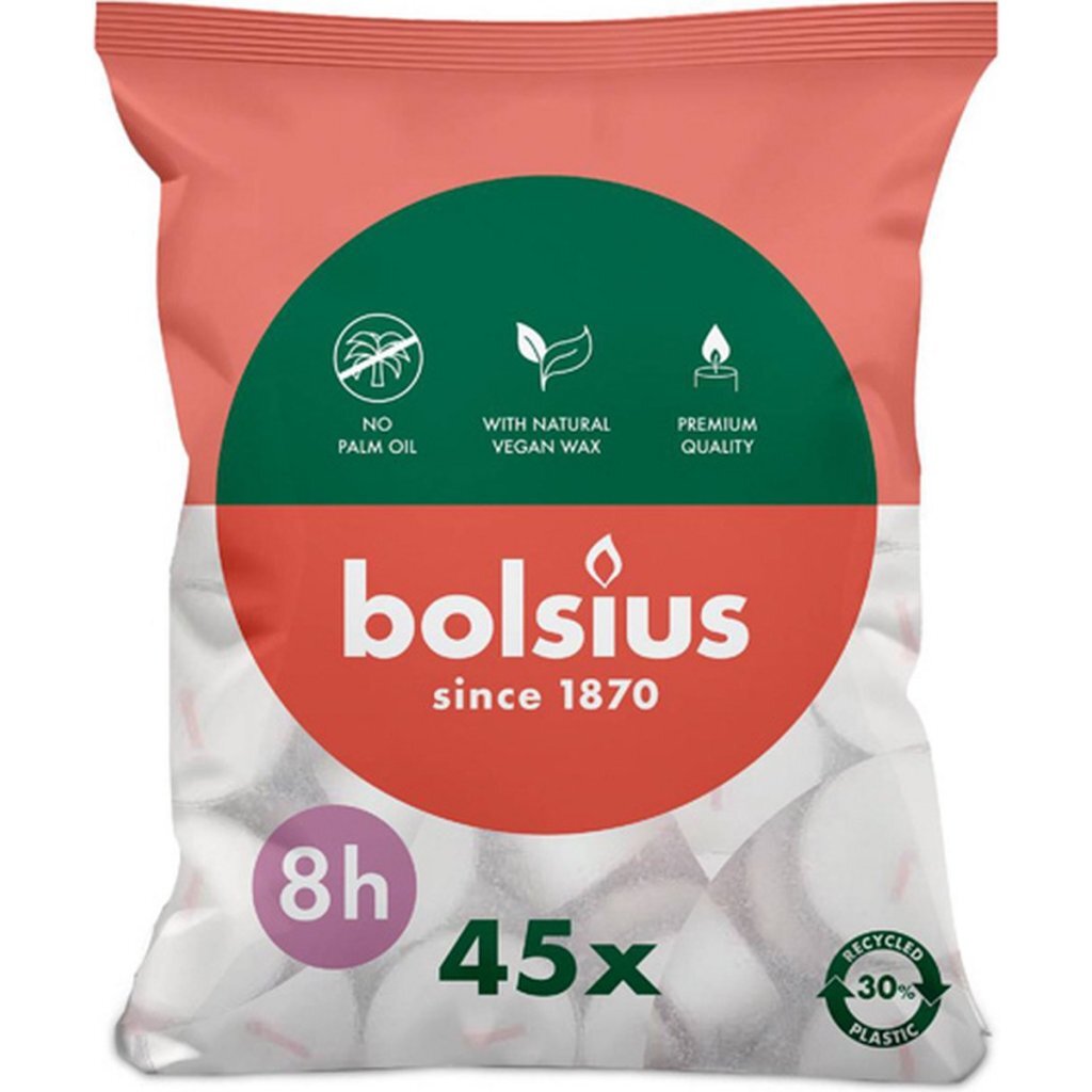 Bolsius Theelichten 45 Stuks Wit
