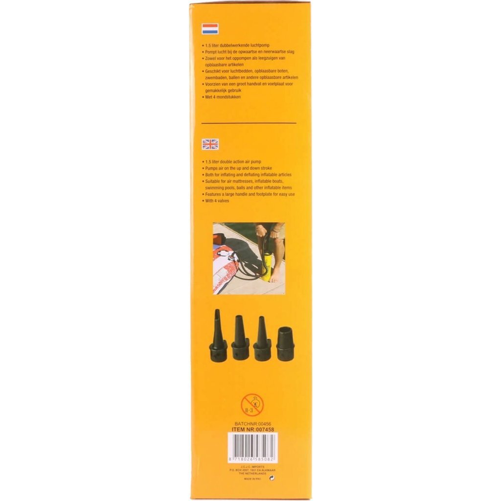 Benson Luchtpomp 1.5L Geel/Zwart