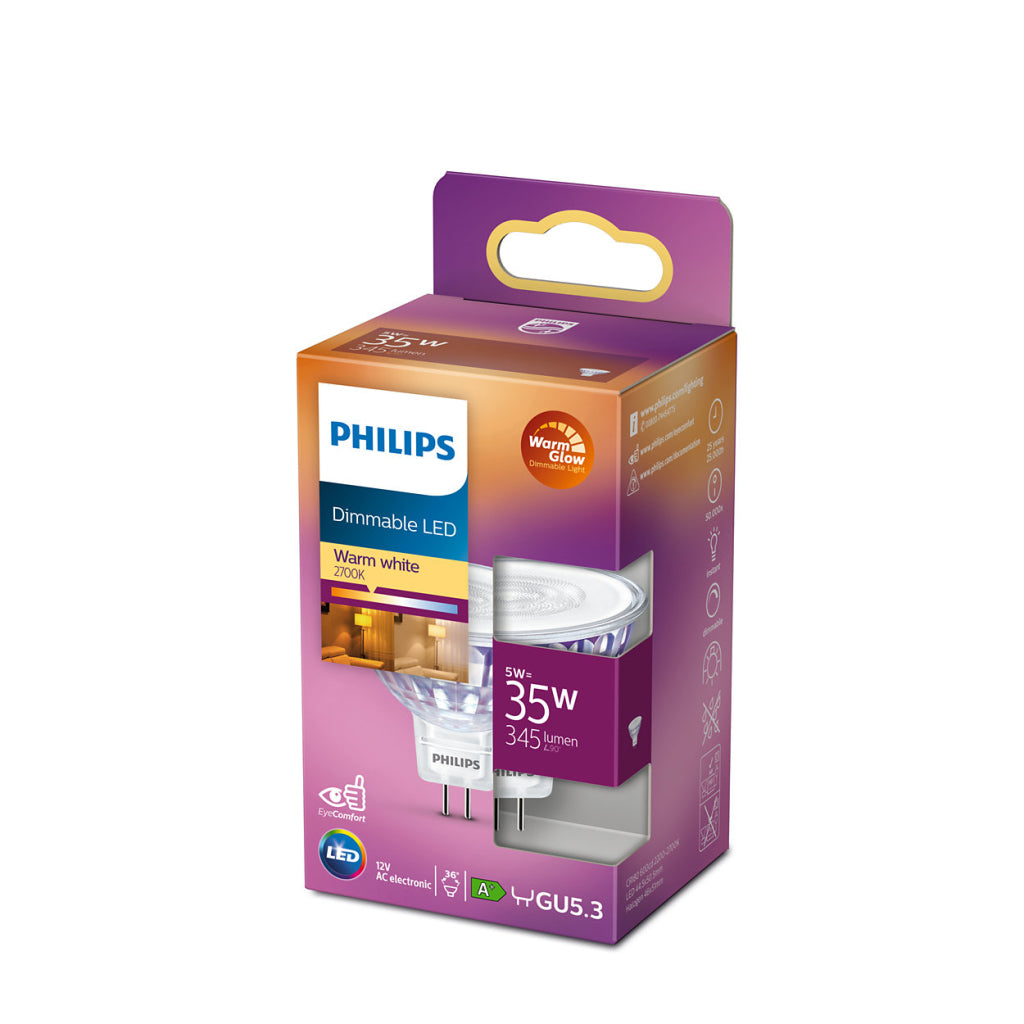 Philips Dimbare Led Spot 35W Gu5.3 Warm Wit