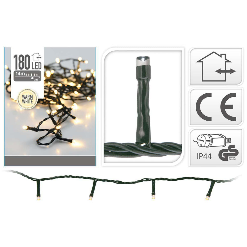 S.I.A. Kerstverlichting 13.5M 180 LED Lampjes IP44 Voorradig 1 - 2 werkdagen