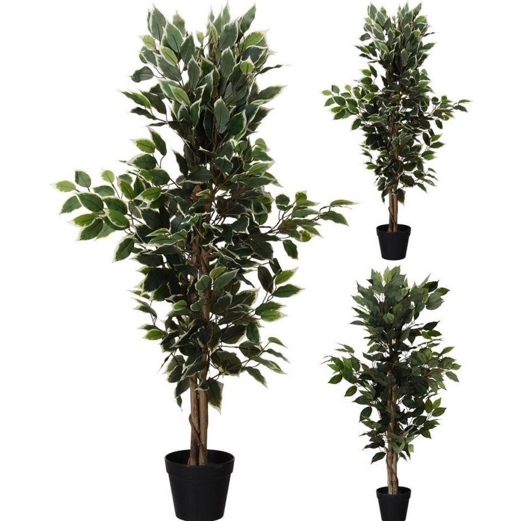 Overige Merken Kunstplant Ficus 115 Cm Groen/Wit