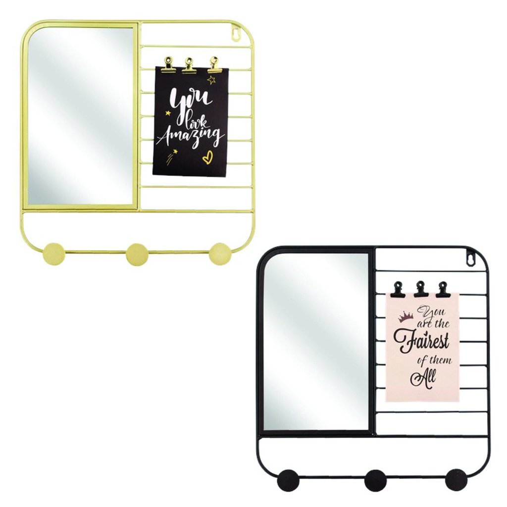 Overige Merken Decoratie Wandrek 32X2X33 Cm Metaal/Zwart/Goud Assorti