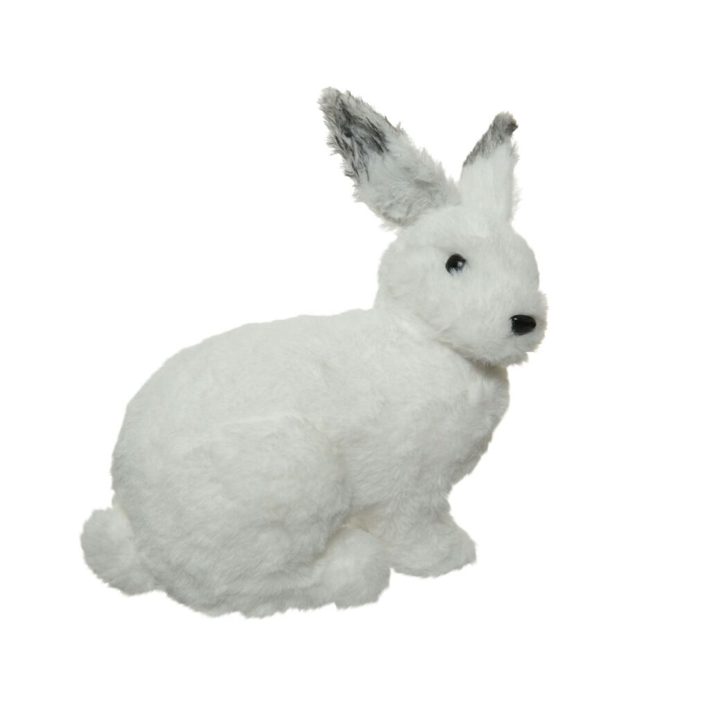 Overige Merken Decoaretie Sneeuwhaas 17X28X29 Cm Wit