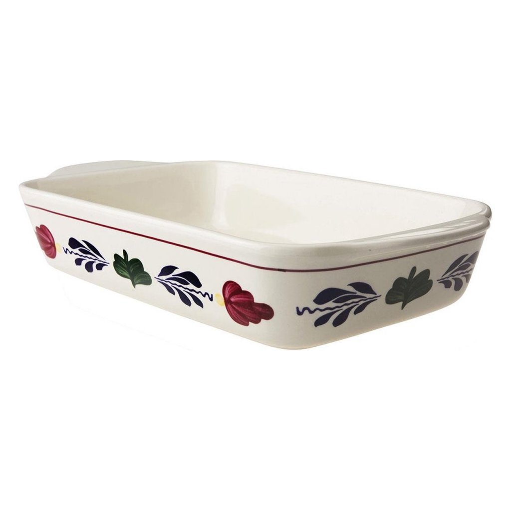 Overige Merken Boerenbont Ovenschaal 30X20X6.5 Cm Aardewerk/Wit