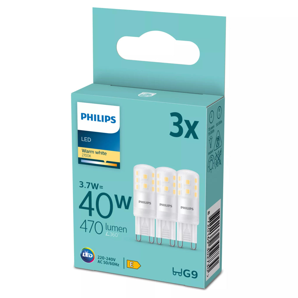 Philips Led Brenner 40W G9 Warm Wit 3 Stuks