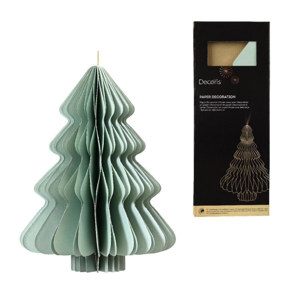 Decoris Papieren Boom 30X40 Cm Mintgroen