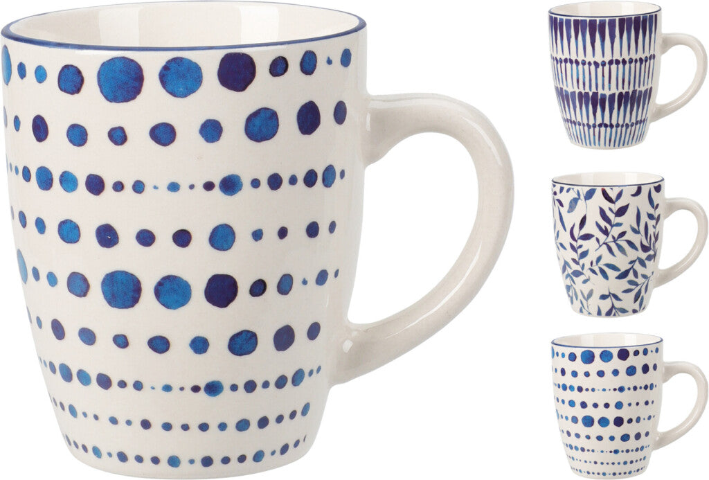 Diversen Beker New Bone Porselijn Wit/Blauw 10X8X9Cm