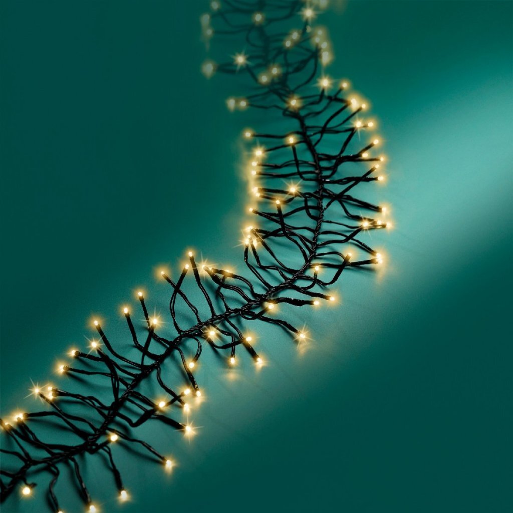 Lumineo Led Cluster Lights Voor Buiten 448 Leds 420 Cm Soft Gold Licht Zwart