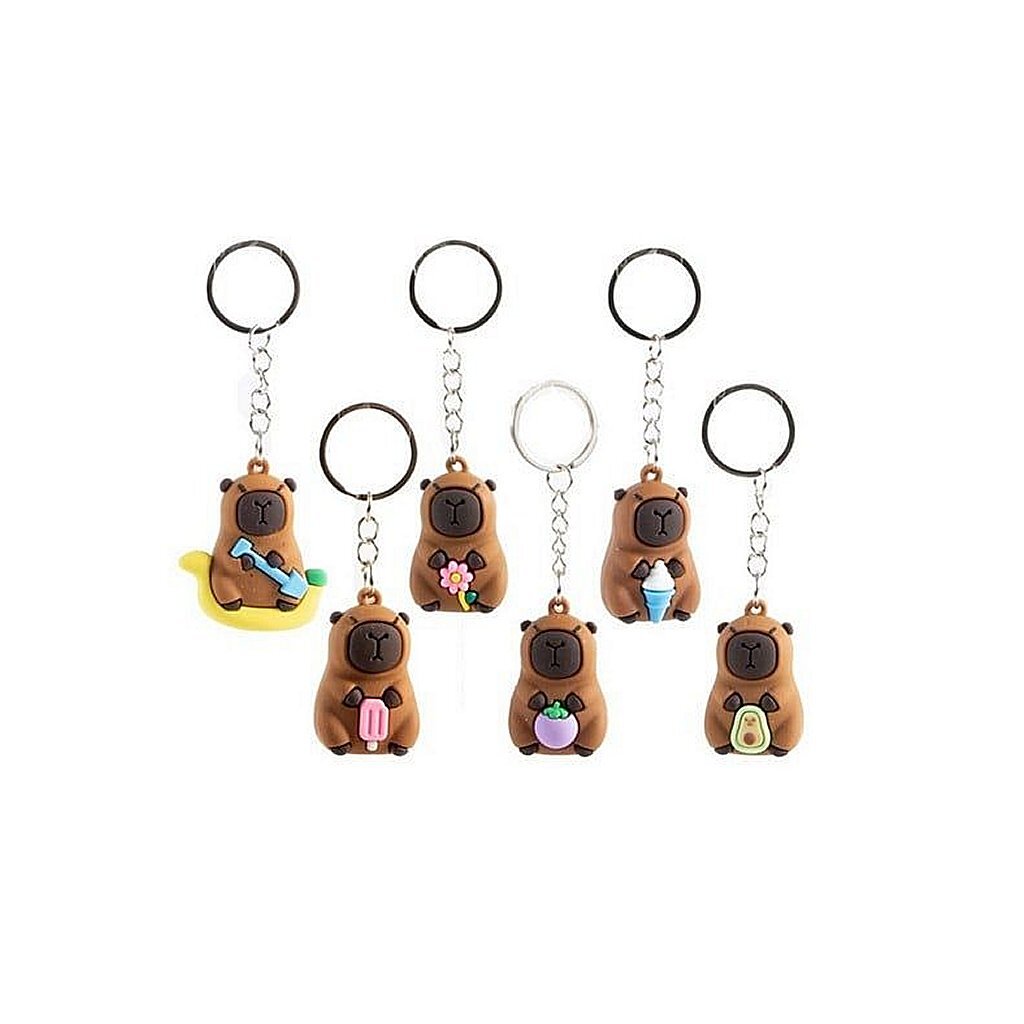 Overige Merken Sleutelhanger 3D Capybara Assorti