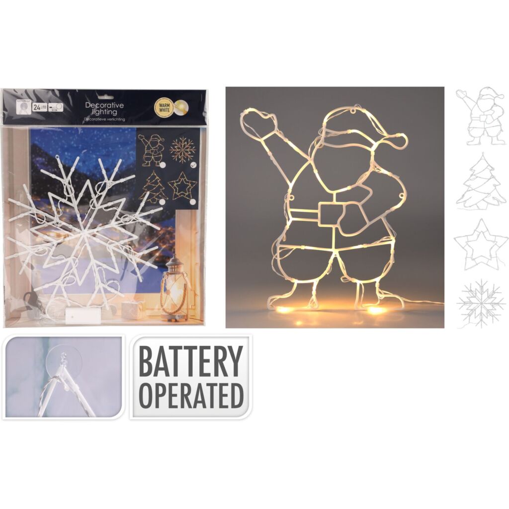Excellent Houseware Kerstfiguur 24Led Warm Wit Verschillende Uitvoeringen