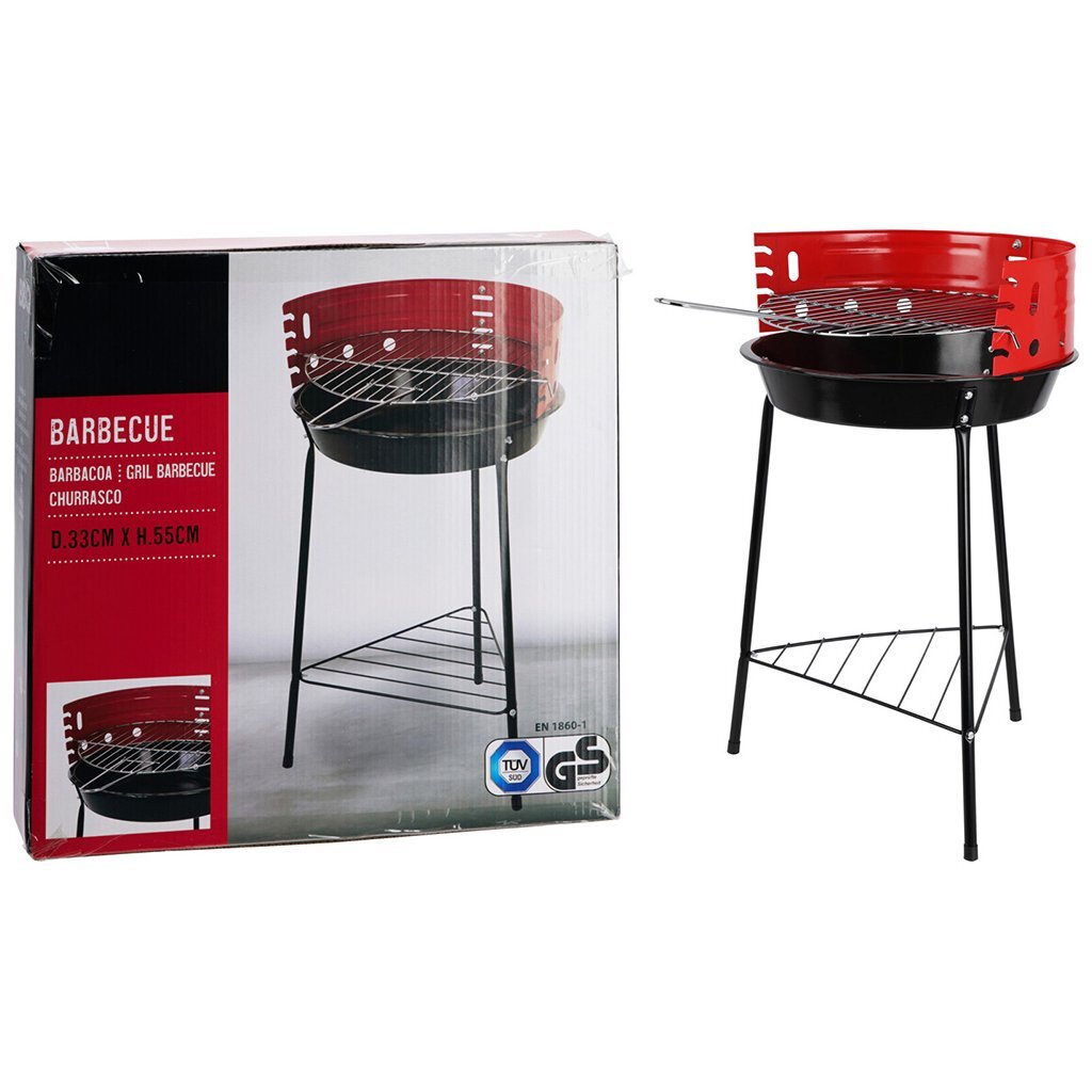 Bbq Barbecue 33X32X55 Cm Zwart/Rood