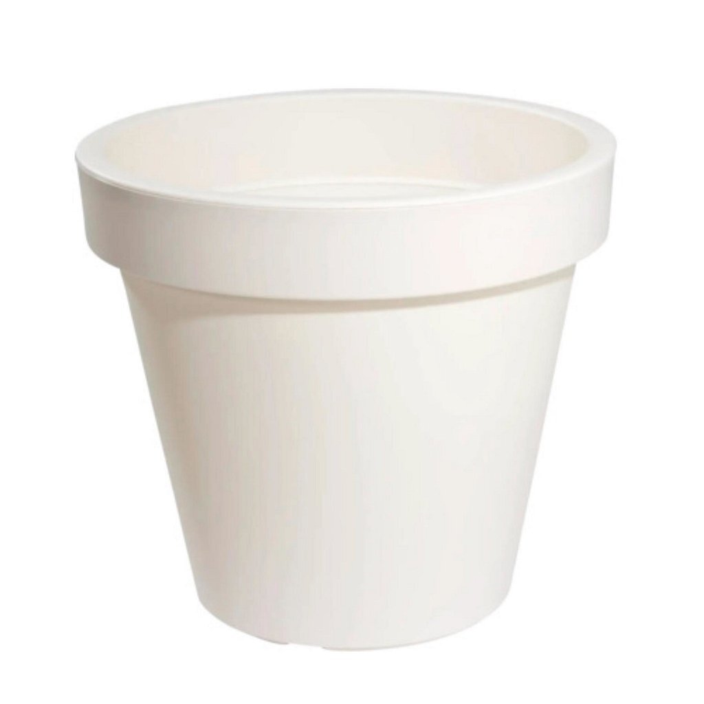 Overige Merken Plastic Bloempot Ek Rond 25 Cm Wit