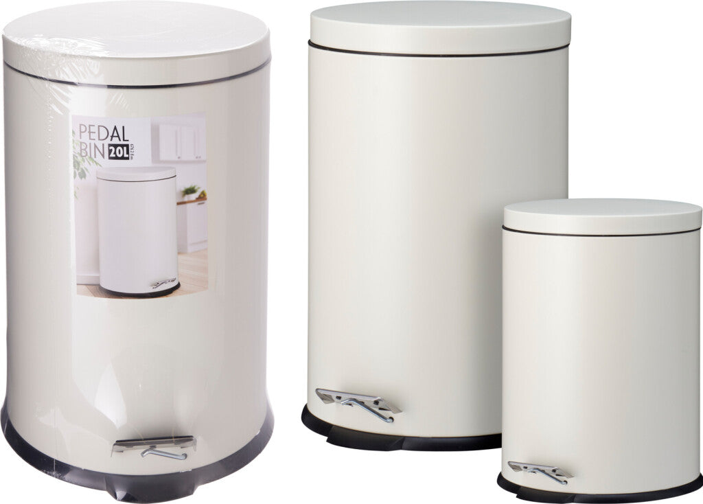 Excellent Houseware Pedaalemmer Set 20L &Amp; 5L Cream