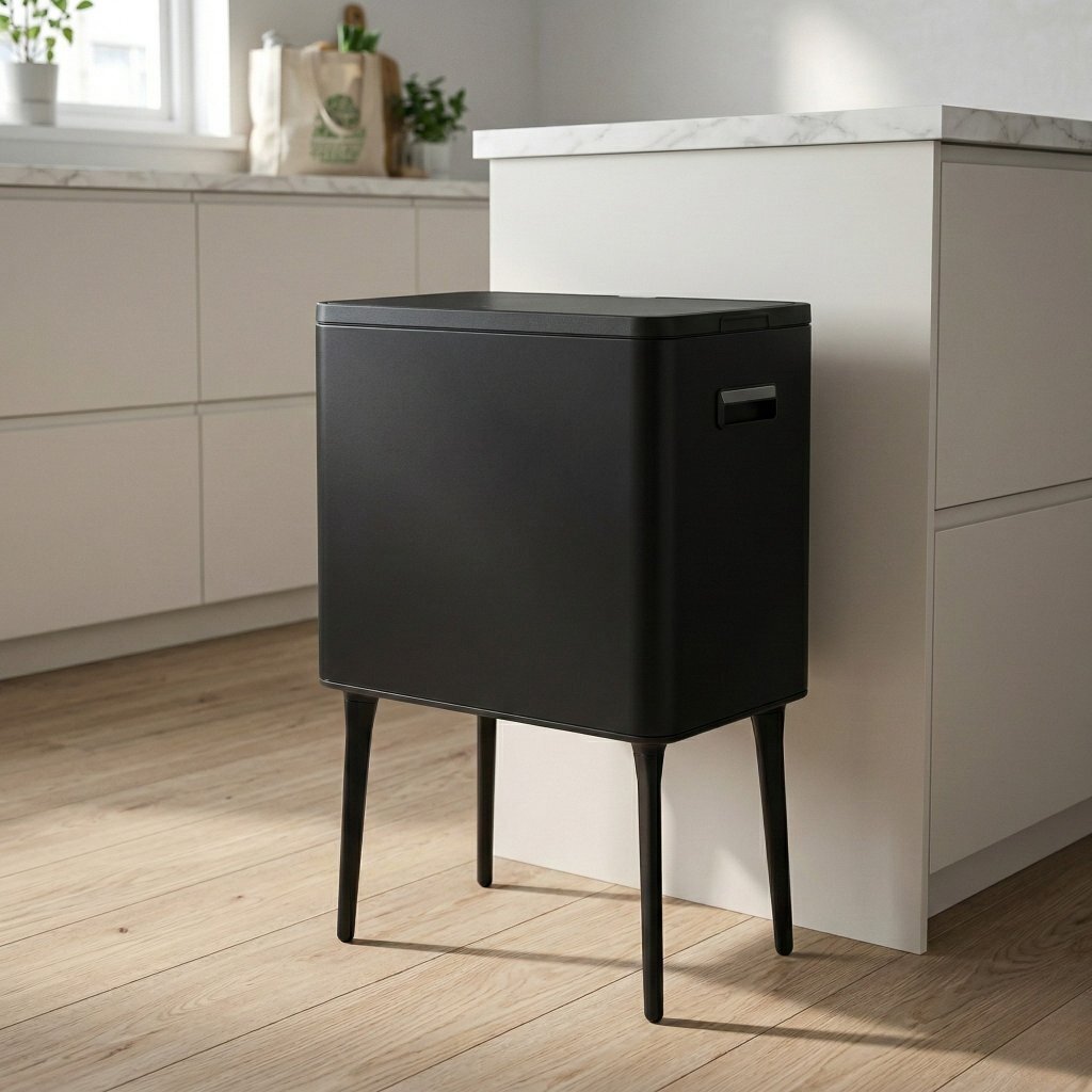 Excellent Houseware Afvalbak 35L Metaal/Zwart