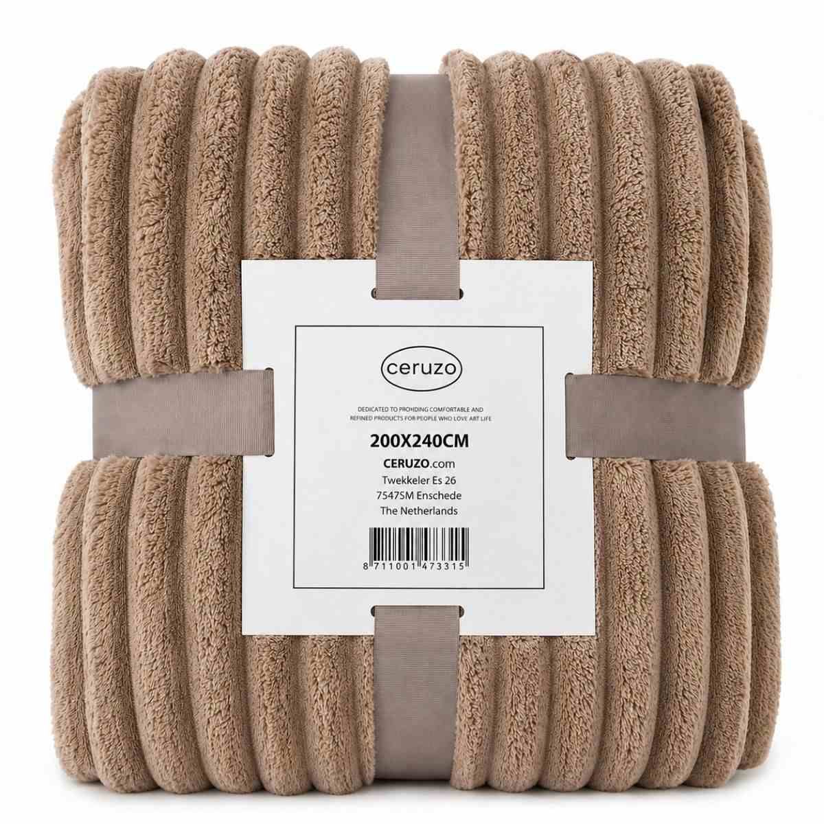 Ceruzo Fleece Deken - 200X240 Cm - Taupe