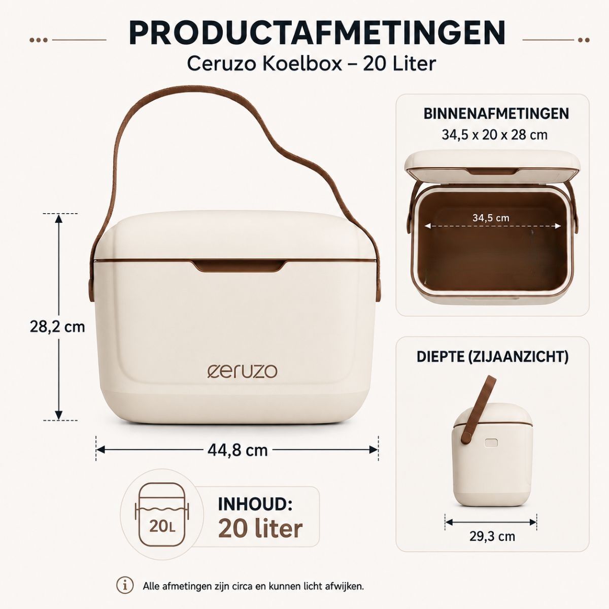 Ceruzo Koelbox 20 Liter - Trendy Taupe
