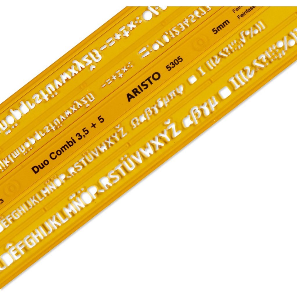 Aristo Ar-5305 Lettersjabloon Duo Combi 3.5/5 Mm Recht Geel/Transparant