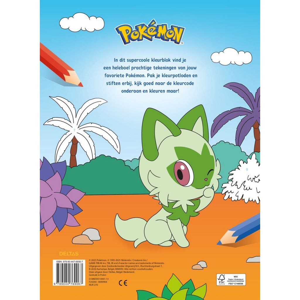 Deltas Kleurboek PokÉMon Kleuren Op Nummer
