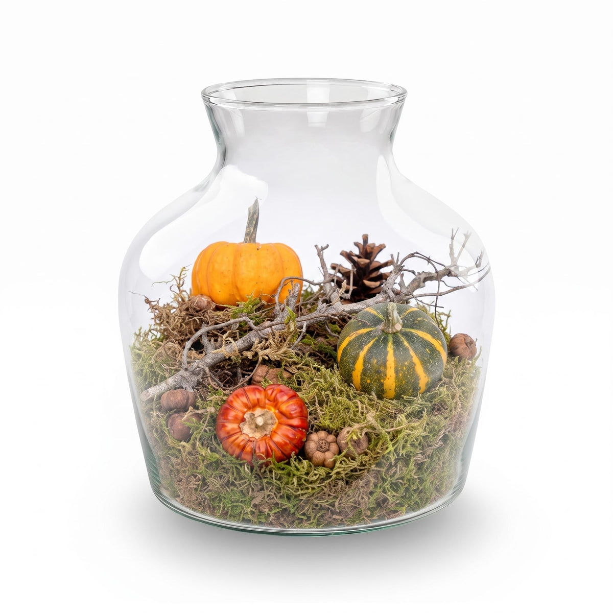 Autumn Terrarium Little Joe Ø 20Cm ↑ 22Cm Medium Deco 2 Pumpkins