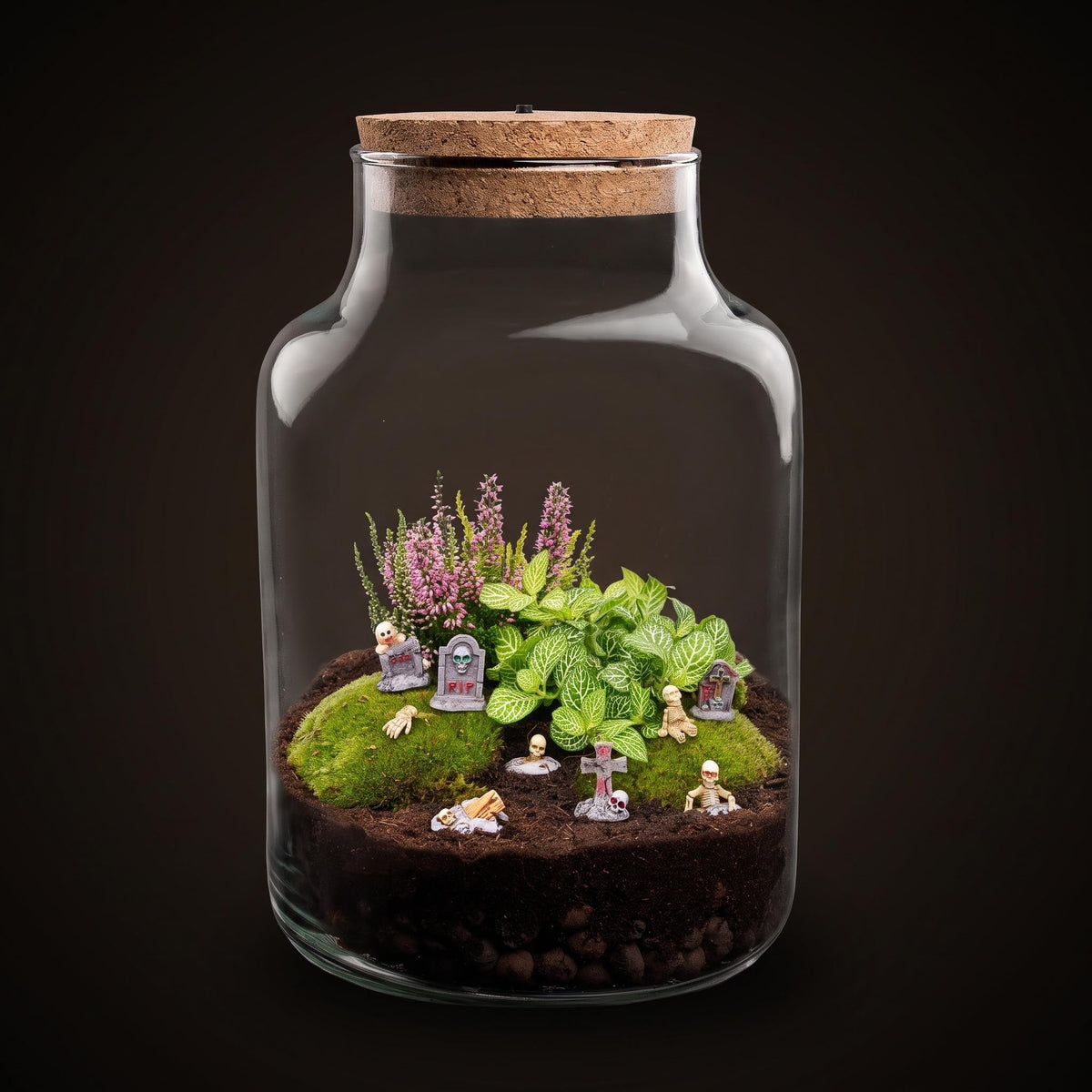 Halloween Terrarium Milky - Haunted Cemetery Edition - Ø 21Cm ↑ 30Cm