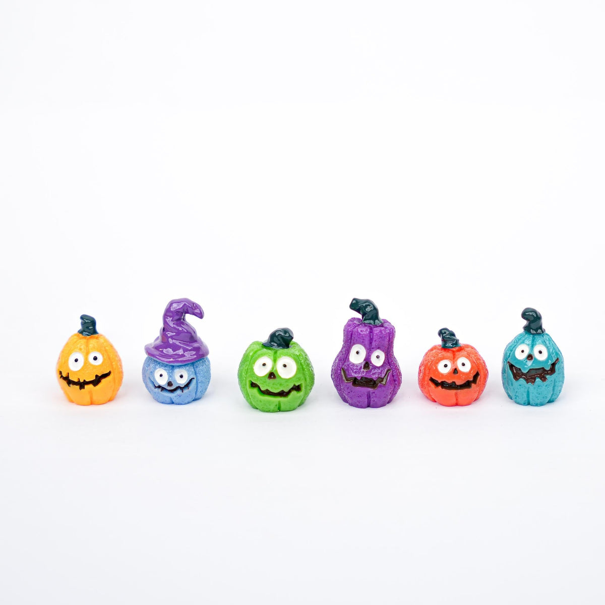 Pumpkin Monsters Mini - 6 Pcs - Miniature Figurines - 1-3 Cm