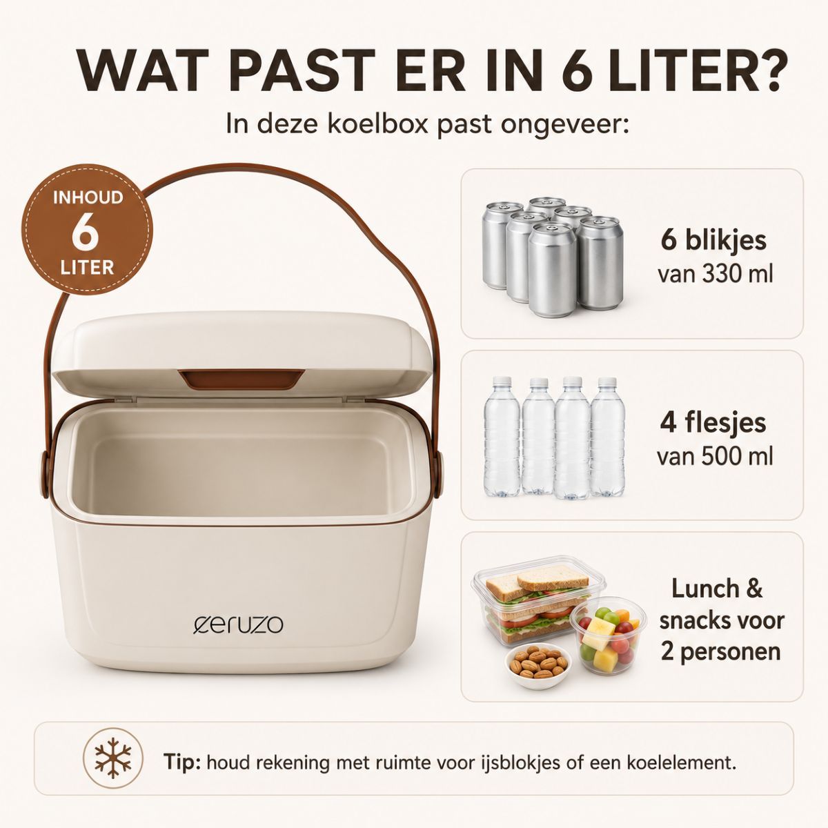 Ceruzo Koelbox 6 Liter - Trendy Taupe
