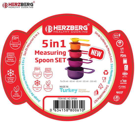 Herzberg HG-SP5N1: 5-in-1 Maatlepelset