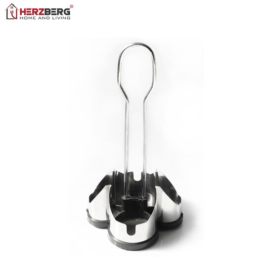Herzberg HG-6006: Roestvrijstalen kruidenrek met set van 4 glazen potten