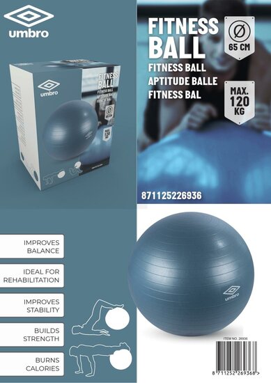 Umbro Blauwe Fitness Gymbal 65cm