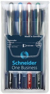 Schneider S-183094 Rollerball One Business 0,6mm Etui 4 Stuks