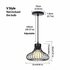 Homestyle Pro MK013-B Industriële Hanglamp 23x20 cm Zwart/Metaal_