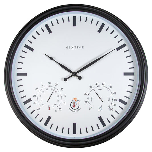Nextime Ne-4306Zw Buitenweerstationklok &Oslash;50 8 Cm Kunststof Zwart Zonnebloem