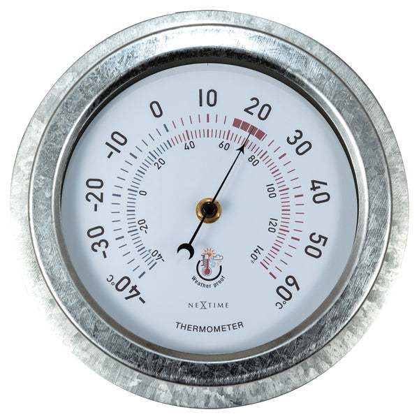 Nextime Ne-4302Ga Buitenthermometer 22Cm Metaal Gegalvaniseerd Lily